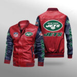 New York Jets Leather Bomber Jacket