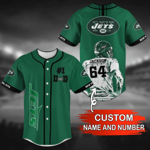 New York Jets NFL Baseball Jersey Shirt with Personalizedizable Name and Number  For Men Women