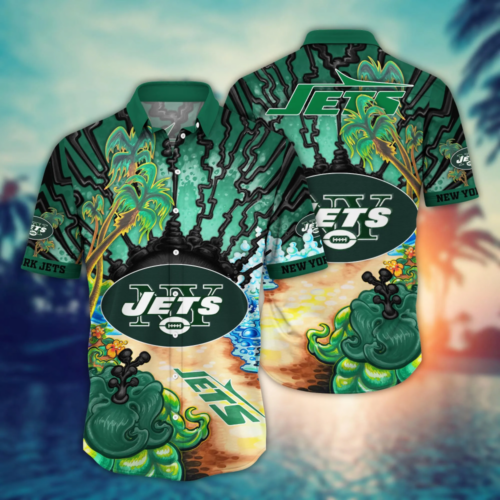 New York Jets NFL Flower Hawaii Shirt   For Fans, Summer Football Shirts