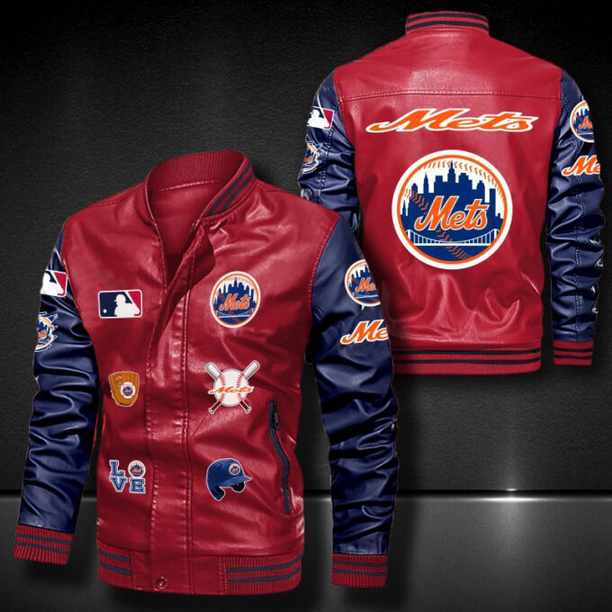 New York Mets Leather Bomber Jacket