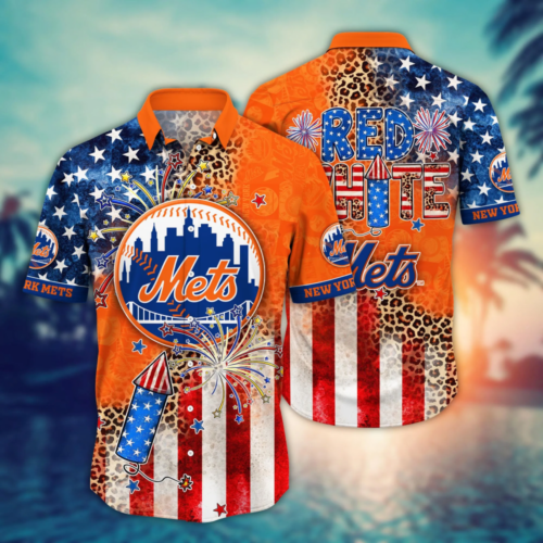 New York Mets MLB Hawaii Shirt Independence Day, Summer Shirts