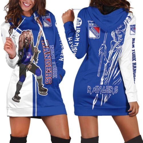 New York Rangers And Zombie Hoodie Dress For Women