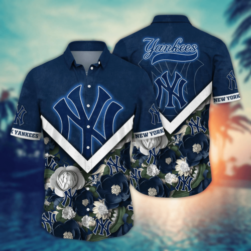 New York Yankees MLB Flower Hawaii Shirt  For Fans, Custom Summer Football Shirts