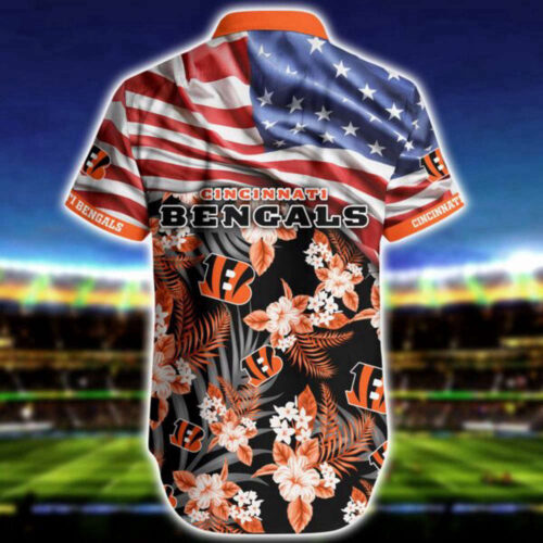 NFL Cincinnati Bengals Hawaiian Shirt Flag, Gift For Men Women