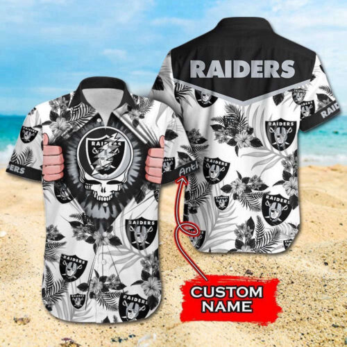 NFL Las Vegas Raiders Grateful Dead Gift For Fan Personalized Hawaiian