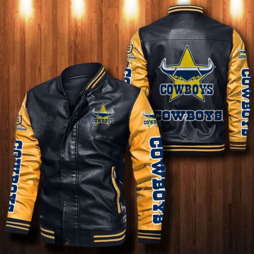 North Queensland Cowboys Leather Bomber Jacket