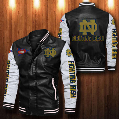 Notre Dame Fighting Irish Leather Bomber Jacket