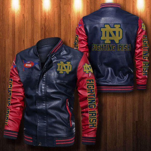 Notre Dame Fighting Irish Leather Bomber Jacket