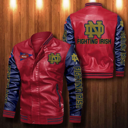 Notre Dame Fighting Irish Leather Bomber Jacket