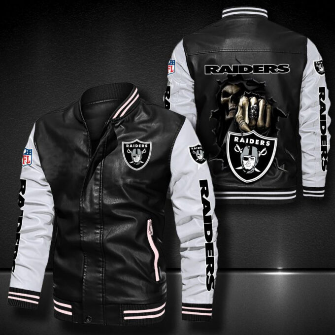 Oakland Raiders Leather Bomber Jacket