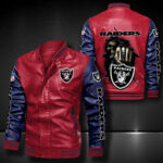 Oakland Raiders Leather Bomber Jacket