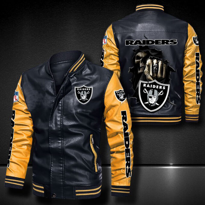 Oakland Raiders Leather Bomber Jacket