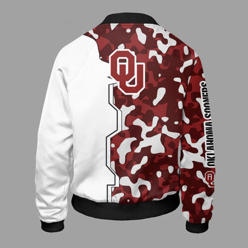 Oklahoma Sooners Camouflage Red Bomber Jacket