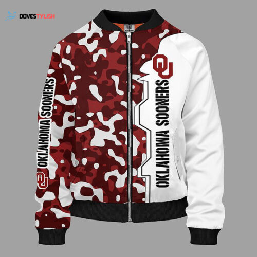 Oklahoma Sooners Camouflage Red Bomber Jacket