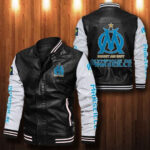 Olympique De Marseille Leather Bomber Jacket