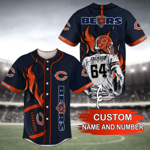 Personalized Chicago Bears NFL Baseball Jersey Shirt For Fans