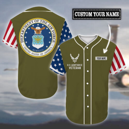 Personalized Custom Name US Airforce Veteran Baseball Tee Jersey Shirt ATP106028