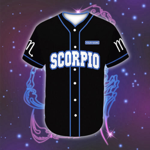 Personalized Custom Name Zodiac Scorpio Great Zodiac Baseball Tee Jersey Shirt