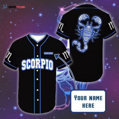 Personalized Custom Name Zodiac Scorpio Great Zodiac Baseball Tee Jersey Shirt
