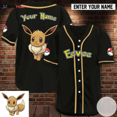 Personalized Eevee Pokemon Baseball Jersey No198