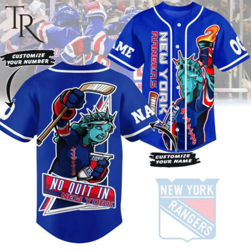 Personalized New York Rangers Baseball Jersey Custom For Fans BJ0072