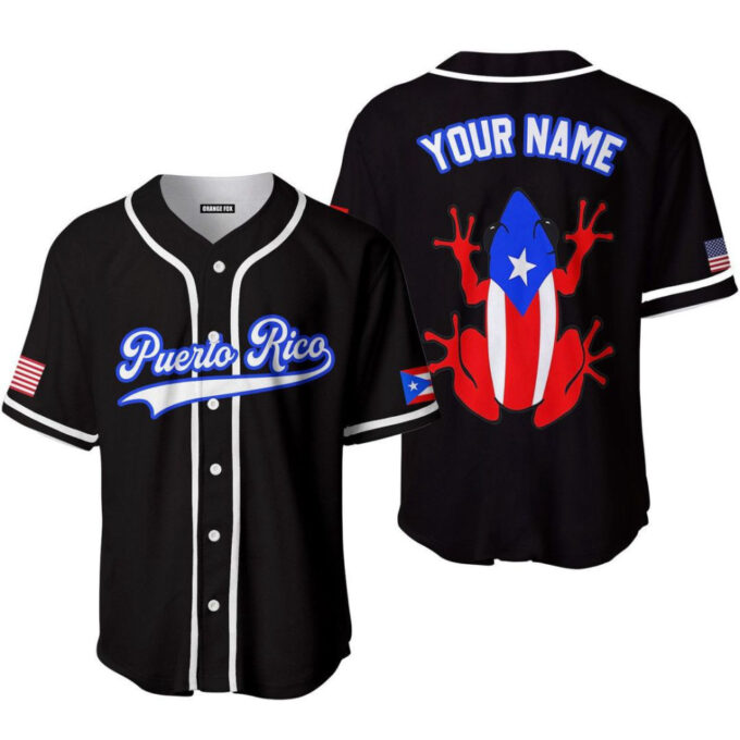Personalized Puerto Rico Frog Baseball Jersey Personalized BJ0042