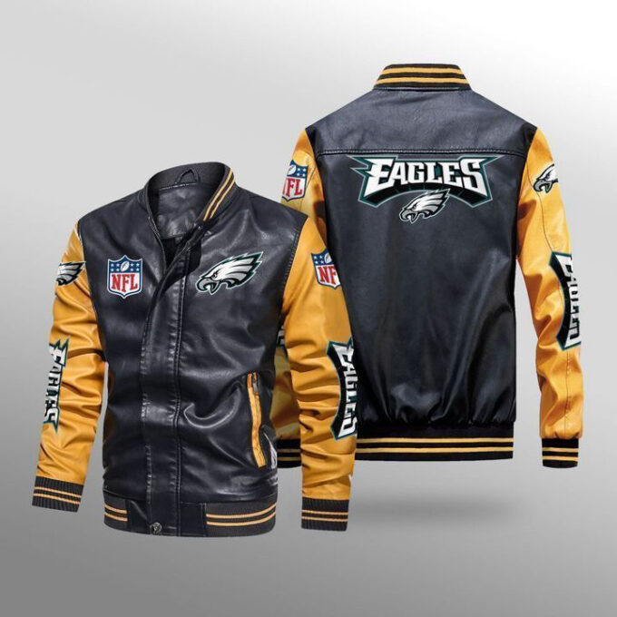 Philadelphia Eagles Leather Bomber Jacket