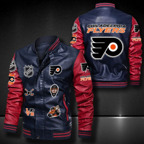 Philadelphia Flyers Leather Bomber Jacket