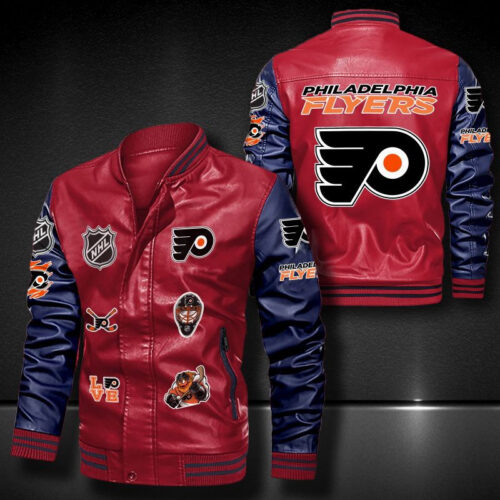 Philadelphia Flyers Leather Bomber Jacket
