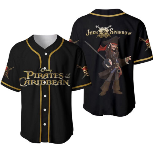 Pirates of the Caribbean Skull Johnny Depp Baseball Jersey