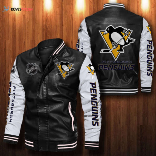 Pittsburgh Penguins Leather Bomber Jacket
