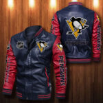 Pittsburgh Penguins Leather Bomber Jacket