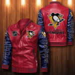 Pittsburgh Penguins Leather Bomber Jacket