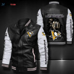 Pittsburgh Penguins Leather Bomber Jacket