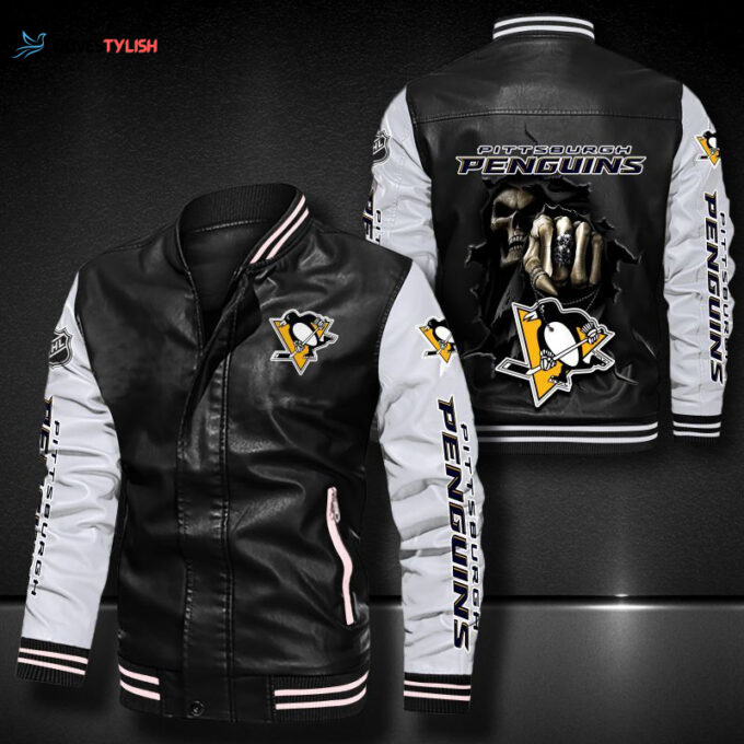 Pittsburgh Penguins Leather Bomber Jacket