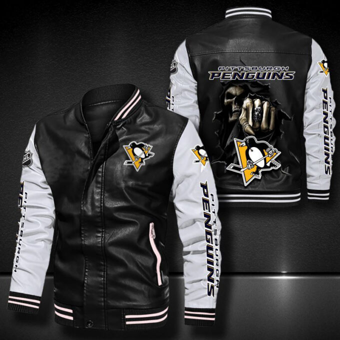 Pittsburgh Penguins Leather Bomber Jacket