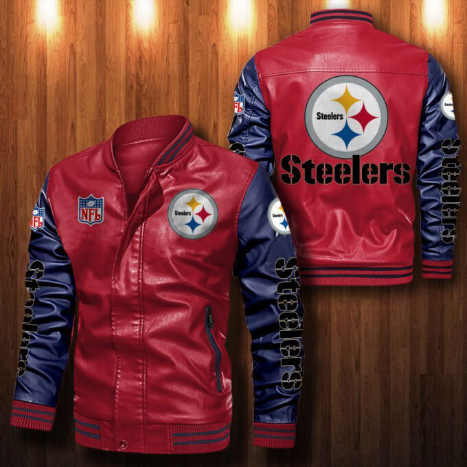 Pittsburgh Steelers Leather Bomber Jacket