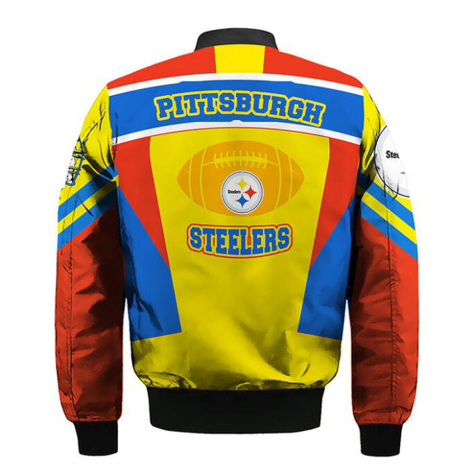 Pittsburgh Steelers Skull Red Yellow Bomber Jacket