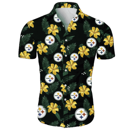 Pittsburgh Steelers Flower Pattern Hawaiian Shirt All Over Print Gift For Fans