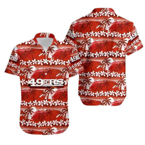 San Francisco 49ers Palm Leaves And Stripes NFL Gift For Fan Hawaii Shirt