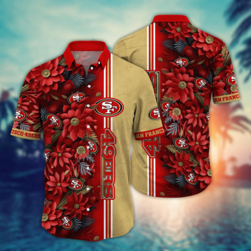 San Francisco 49ers NFL Flower Hawaii Shirt   For Fans, Custom Summer Football Shirts