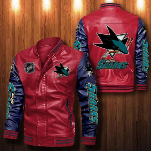 San Jose Sharks Leather Bomber Jacket