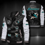 San Jose Sharks Leather Bomber Jacket