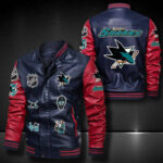 San Jose Sharks Leather Bomber Jacket