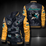 San Jose Sharks Leather Bomber Jacket