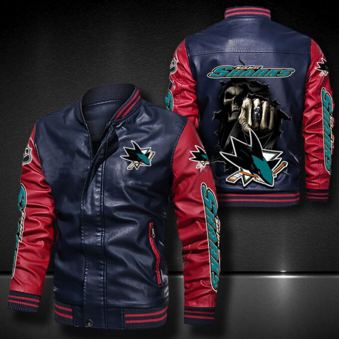 San Jose Sharks Leather Bomber Jacket