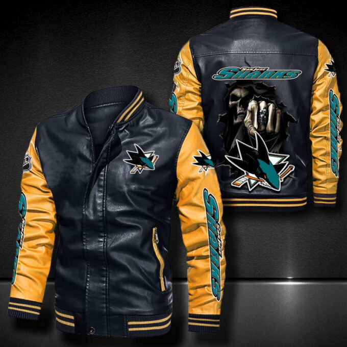 San Jose Sharks Leather Bomber Jacket