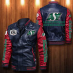 Saskatchewan Roughriders Leather Bomber Jacket