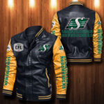 Saskatchewan Roughriders Leather Bomber Jacket