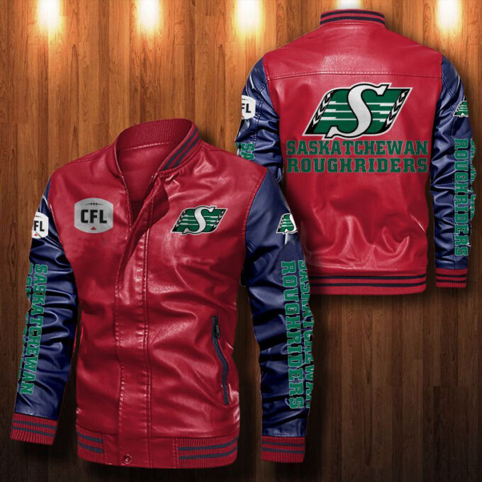 Saskatchewan Roughriders Leather Bomber Jacket